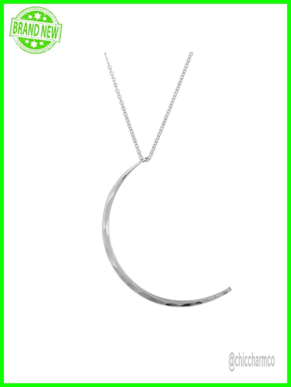 Waterproof Crescent Moon Pendant Necklace Women 18in